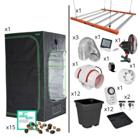 Kit de cultivo medio 120x120x200 con led Ignator 720W