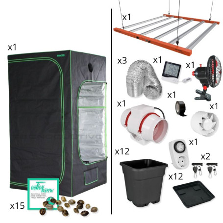 Kit de cultivo medio 120x120x200 con led Ignator 720W