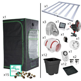 Kit de cultivo medio 120X120X200 con led Agrolite QB730W 2.9
