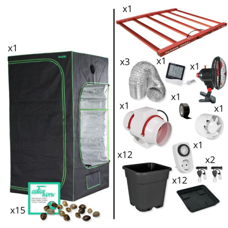 Kit de cultivo medio 120X120X200 con led XT 750W
