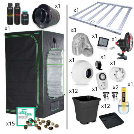 Kit de cultivo avanzado 120x120x200 con led Agrolite QB730W 2.9