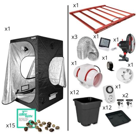 Kit de cultivo medio 120X120X220 con led XT 750W