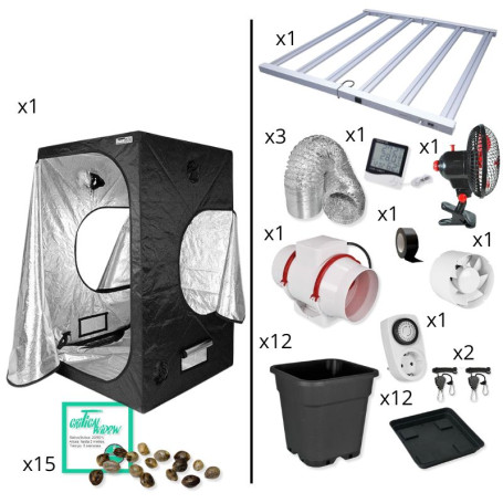 Kit de cultivo medio 120X120X200 con led Agrolite QB730W 2.9