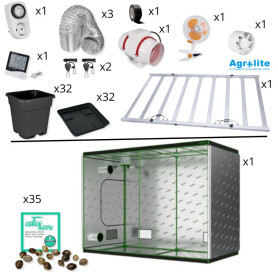Kit de cultivo medio 120X240X220 Led QB 1080W