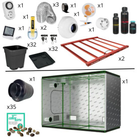 Kit de cultivo avanzado 120x240x220 con 2 led XT 750W